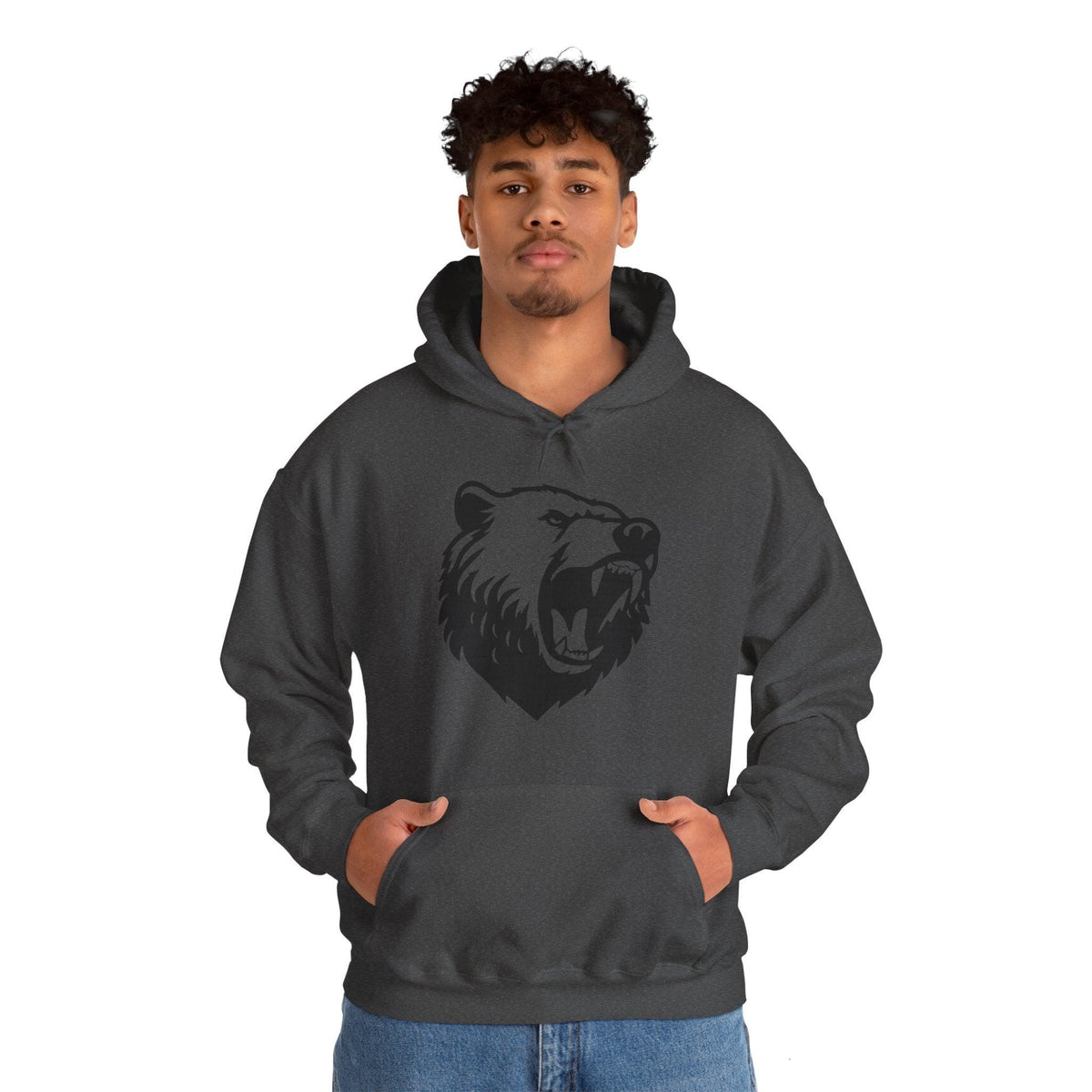 Custom Unisex Pullover Hoodie Wolf Head Design